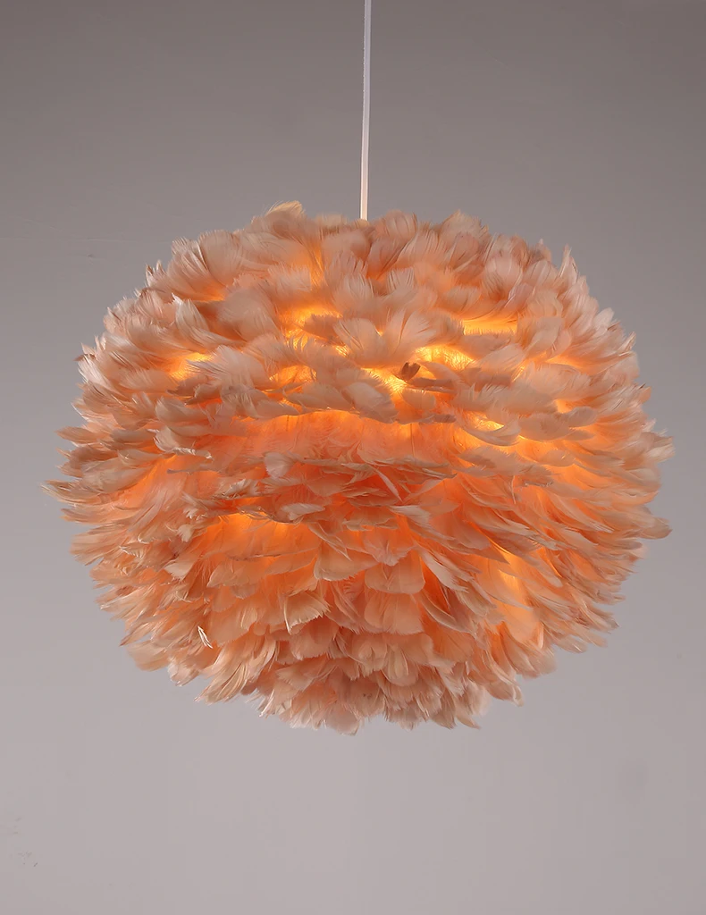 

Northern Europe Modern Personality Originality Cozy Post Bedroom Lamp Girl House The Bird's Nest Feather Chandelier