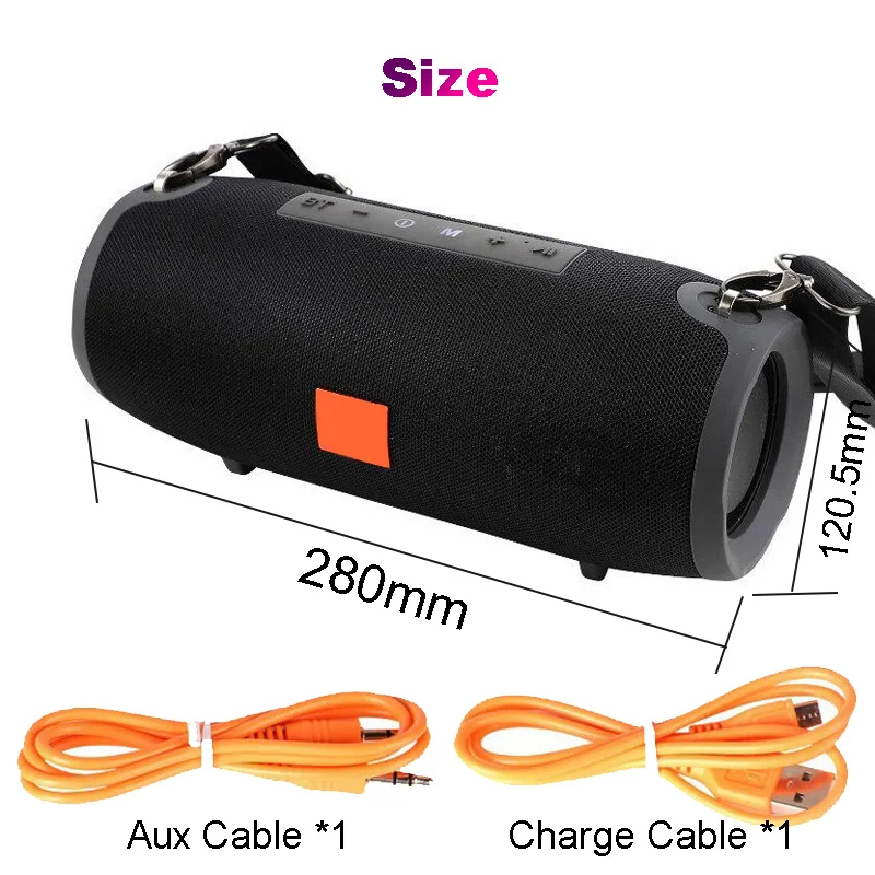 Big Power Portable Wireless Bluetooth Speaker Stereo Speakerphone Music Subwoofer Column Speakers for Computer with FM Radio