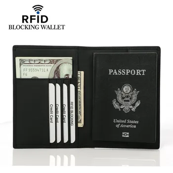 

The first layer of leather boarding card wallet passport new RFID leather passport wallet wallet passport bag