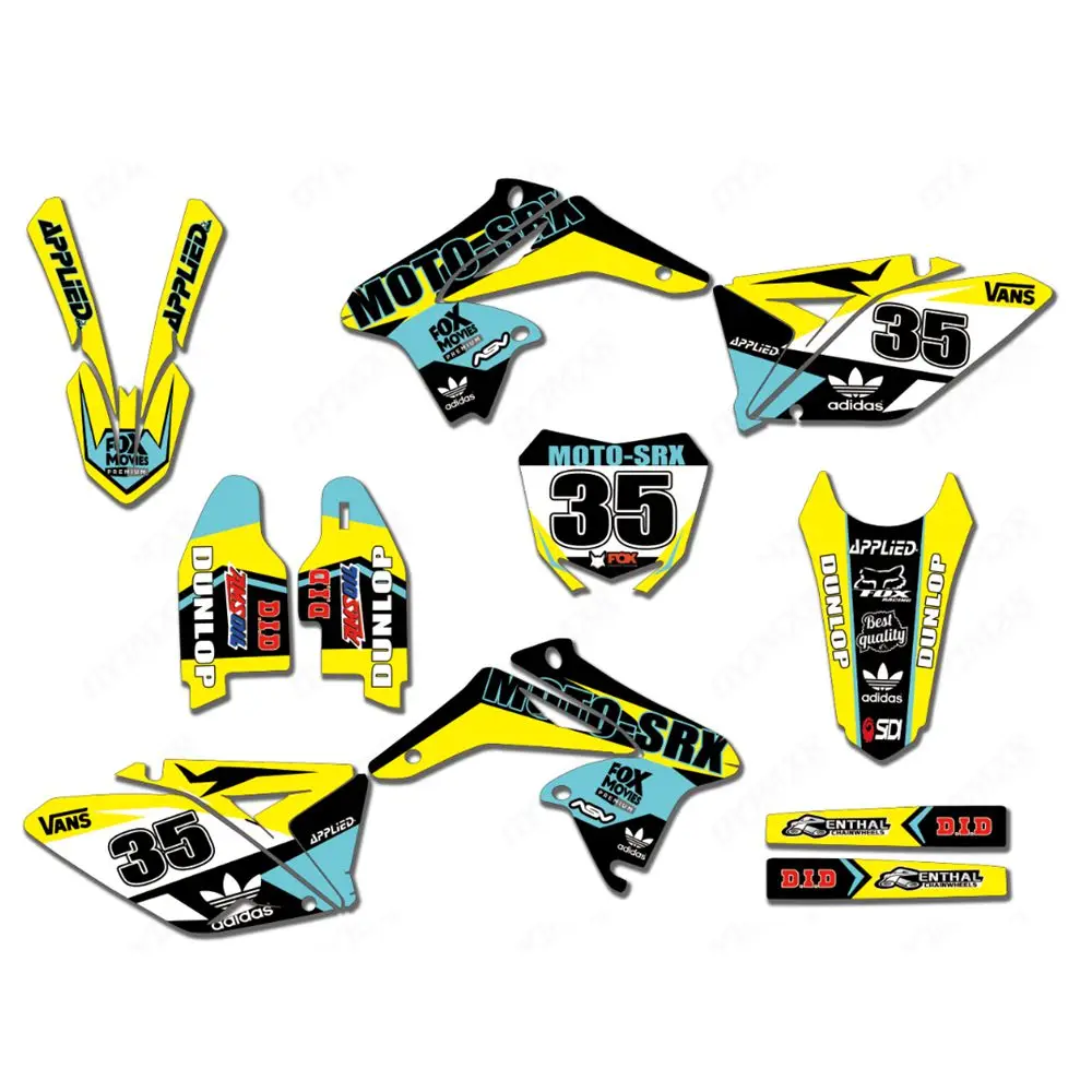 Для Suzuki RMZ250 2010- новые полные графические наклейки на заказ имя номера глянцевые яркие наклейки водонепроницаемые