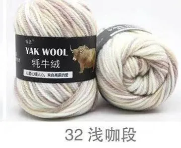 32 factory price 5pcs Thick hand knitting yarn Yak Wool Blended yarn 3mm extra fine fancy knitting yarn - Цвет: 32