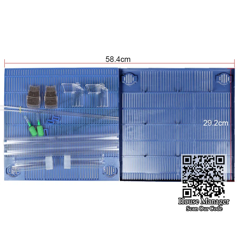 Blue Board 58x29cm Аквариум воздушный Лифт нижний фильтр для растений аквариум, 2x Воздушный Лифт воды+ биологический гранулированный фильтр с активированным углем - Цвет: Blue Board 58x29cm