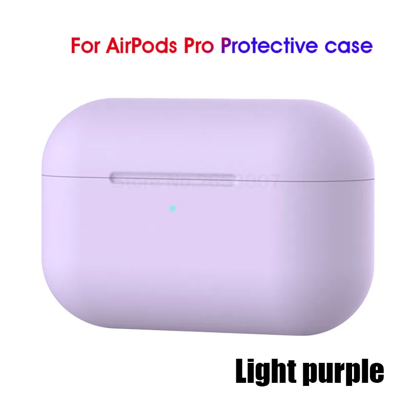 ТПУ силиконовый чехол для Apple Airpods Pro Наушники для Airpods Pro чехол Беспроводная Bluetooth гарнитура чехол противоударный чехол Funda - Цвет: Light Purple
