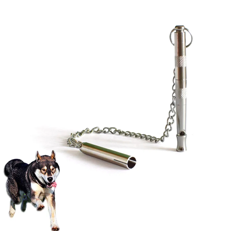 Long Brass Ultrasonic Dog Pet Whistle Adjustable Sound Waves Dog Whistles Stop Barking Dogs Train device Pet Silent Bark Control
