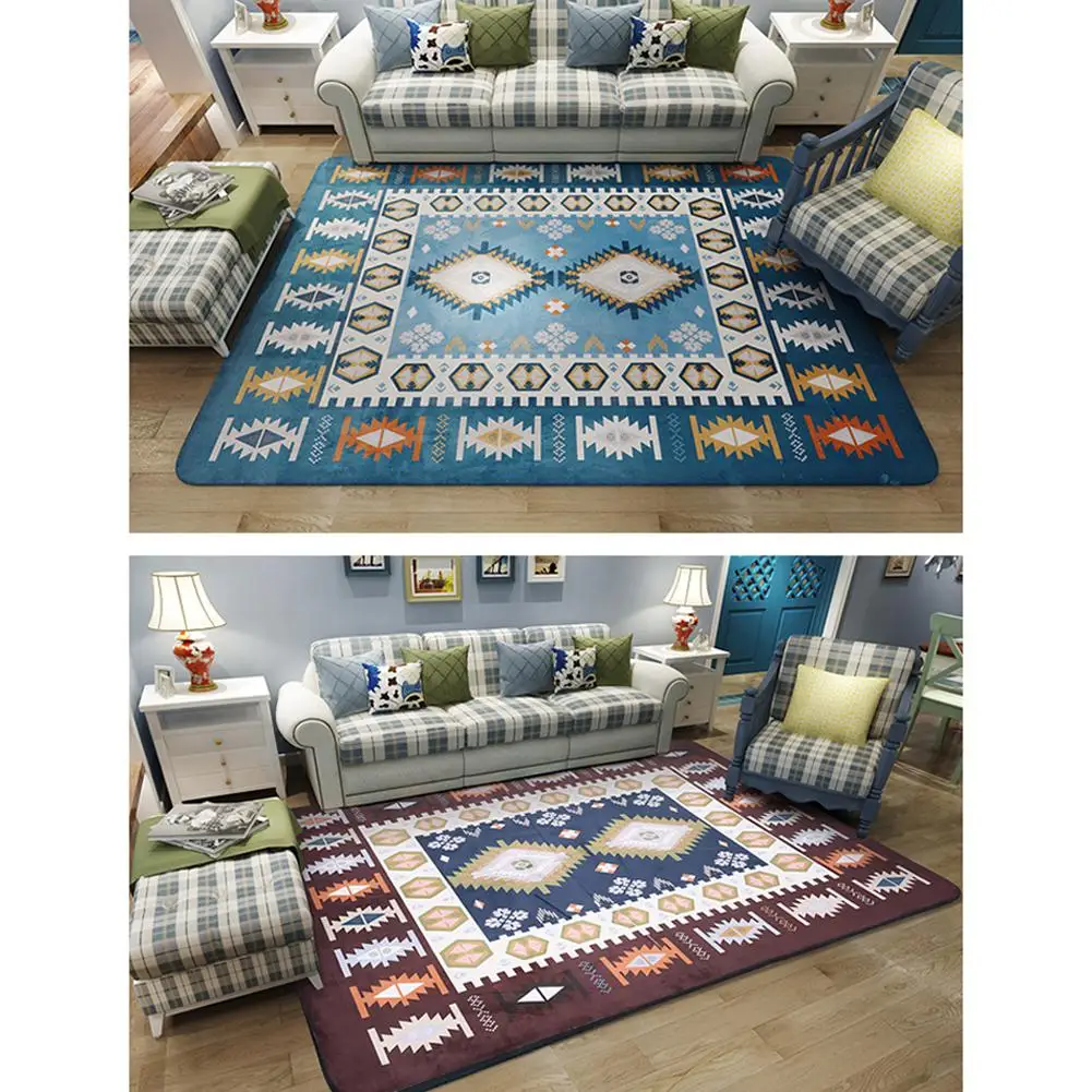 

DishyKooker Large Rectangular Mediterranean Style Carpet for Living Room Bedroom Tea Table Floor Mat