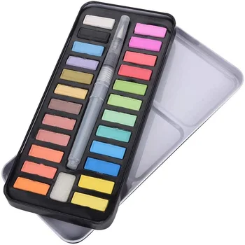 

Watercolor Paint Set, Portable Soluble Pigment Drawing Painting Brush Watercolor Paint (24Color)