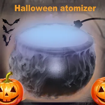 

Halloween Witch Pot Smoke Machine Mist Maker Fogger Water Fountain Fog Machine Color Changing Party Decoration Festive