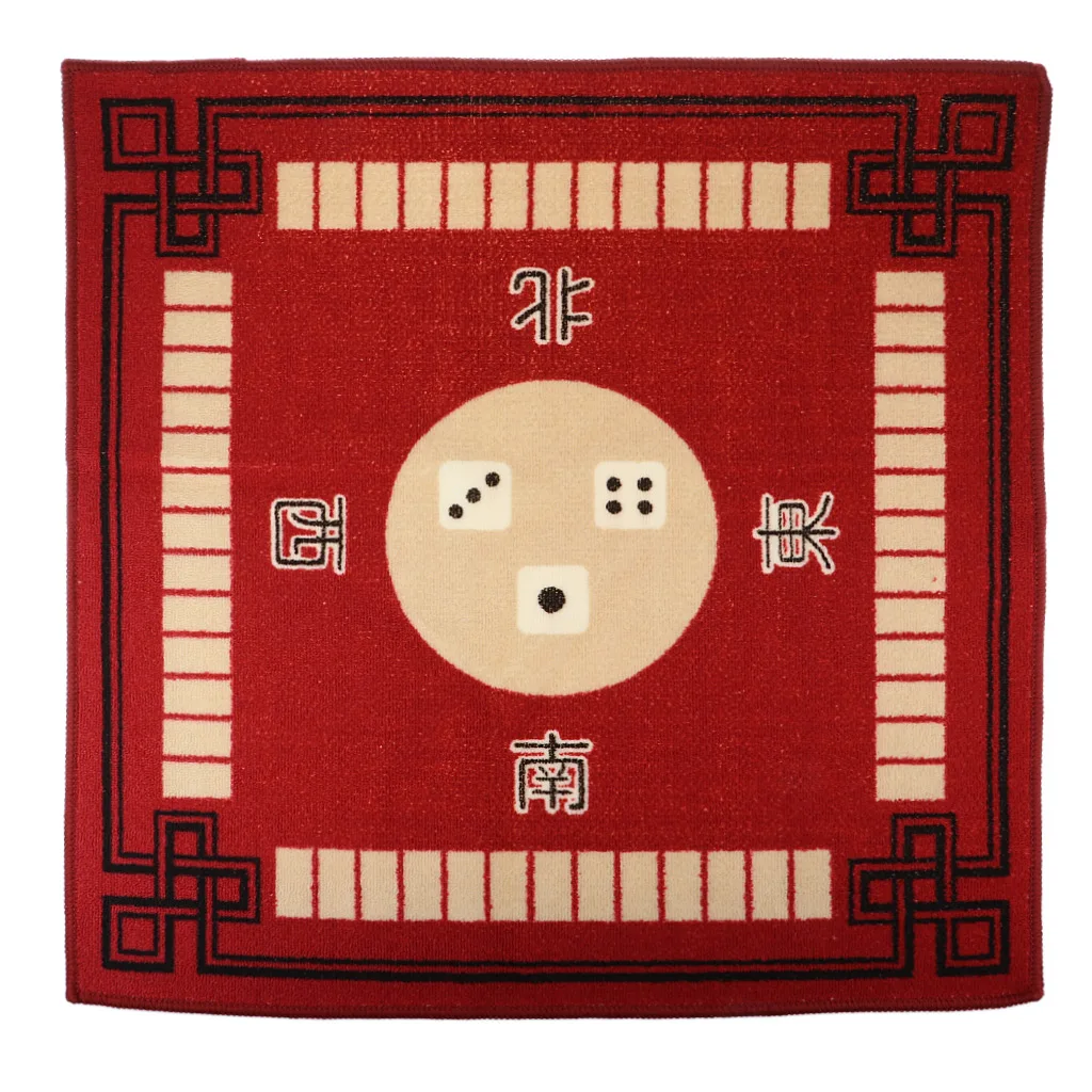 1Pc Silence Table Cover Mahjong Anti-slide Mat 79cm For Board Game Card Game - Цвет: Красный