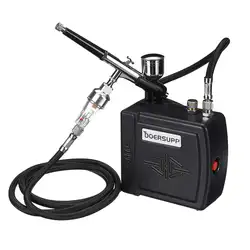DOERSUPP – Kit de compresseur d'air à double Action, pistolet de pulvérisation à pompe pour ongles, modèle de gâteau, peinture de chaussures de voiture 