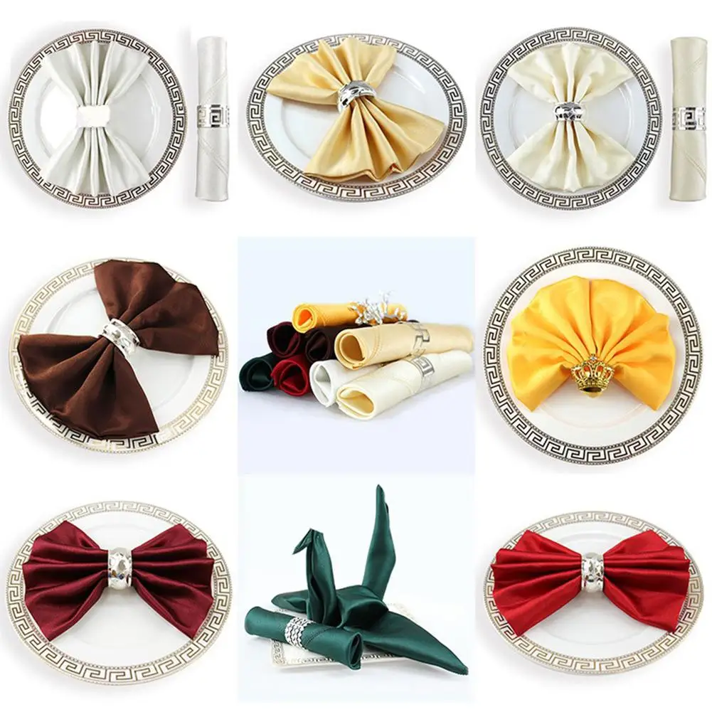 

50*50cm Wedding Christmas Napkins Tea Towel For Kitchen Solid Color Table Napkin Serviette For Restaurant Home Decoration