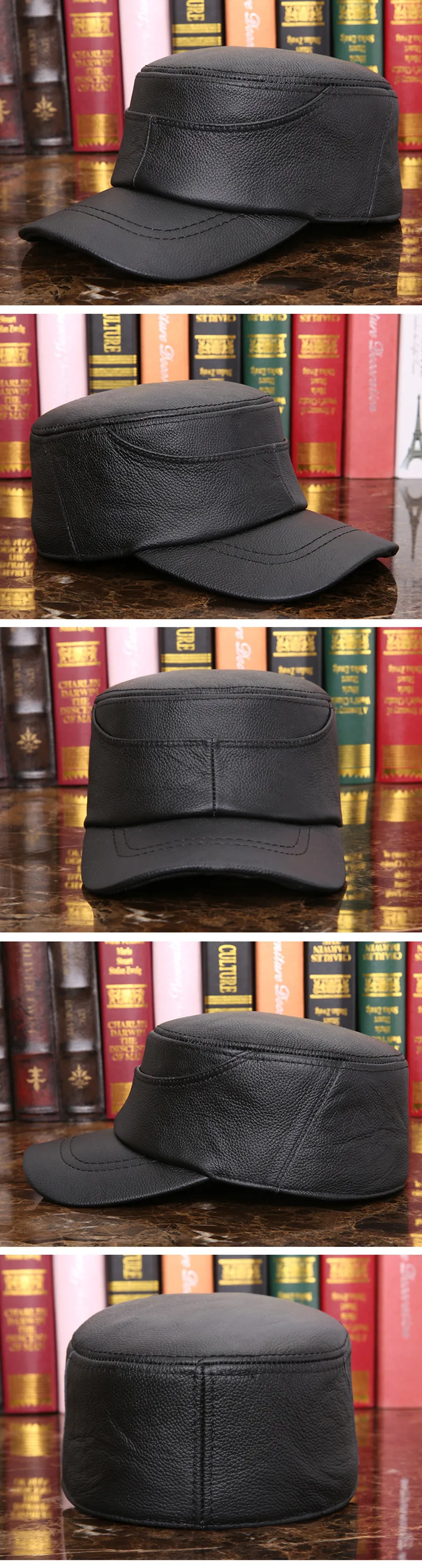 SILOQIN мужская плоская шляпа из натуральной кожи Snapback осень зима первый слой воловья кожа армейские кепки досуг Туризм бренды шляпа