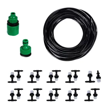 

20m 4/7mm Hose Nozzles Set Water Misting Cooling System Kit Garden Accessories