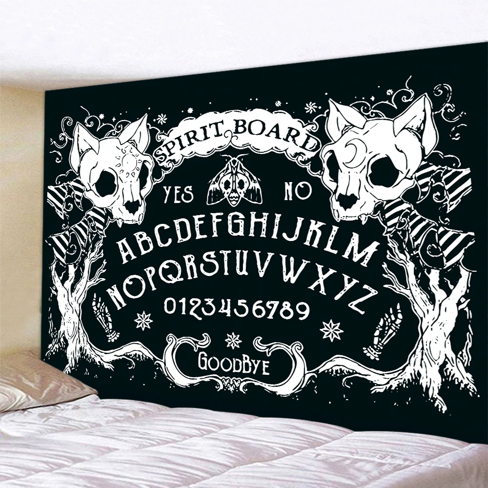 Tapestry Decor Black and white skull bee cat Tapestry Home Decoration Bohemian Hippie Background Wall Sofa Blanket