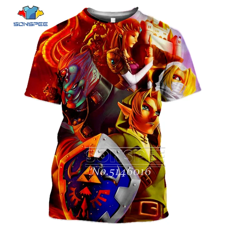 16 SONSPEE The Legend of Zelda Fashion 3D print Anime t-shirt Unisex Casual Short sleeve Men Street wear Pullover Clothing t359 - Color: 16