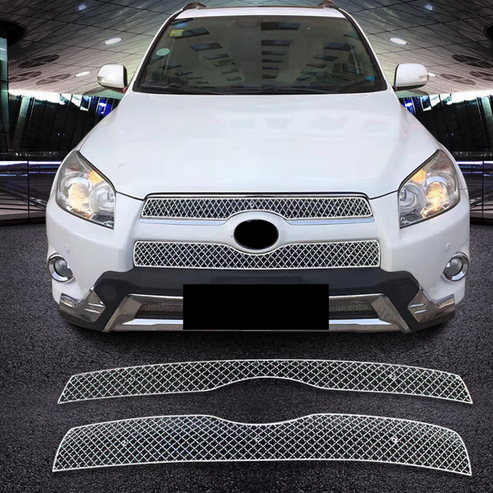 Car Stainless Steel Grille Cover For Toyota RAV4 2011 2012 2013 Anti