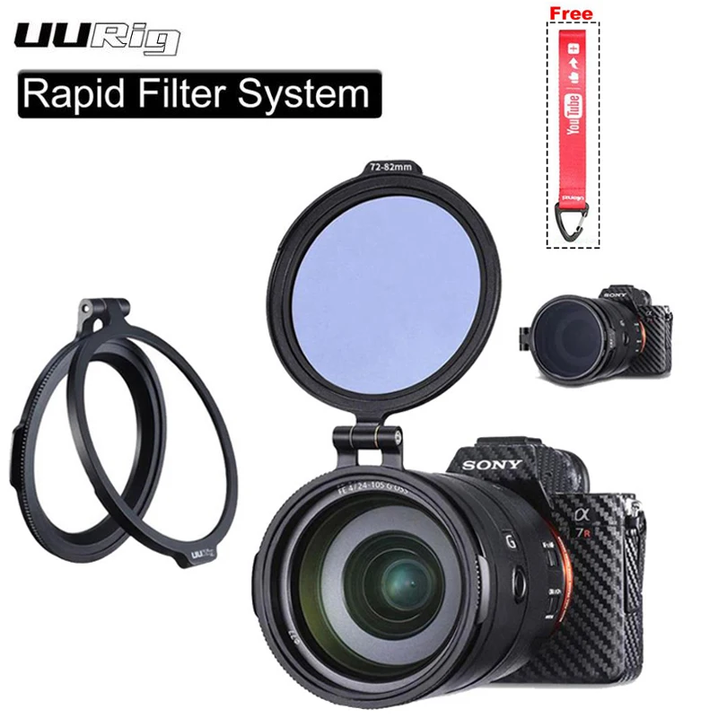 Cena UURig RFS ND Quick Release akcesoria do kamery DSLR filtr szybki przełącznik uchwyt do 58mm 67mm 72mm 77mm 82mm DSLR adapter obiektywu Flip