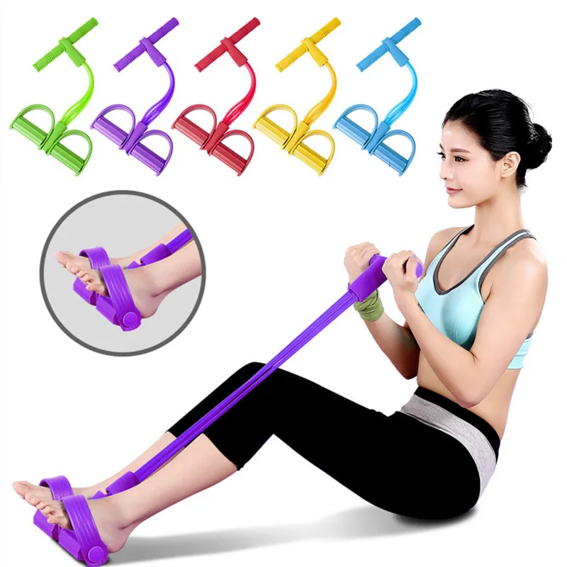 Expander Pull-Rope Latex-Pedal Elastic-Bands Yoga-Equipment Fitness Gum Exerciser 4-Tube