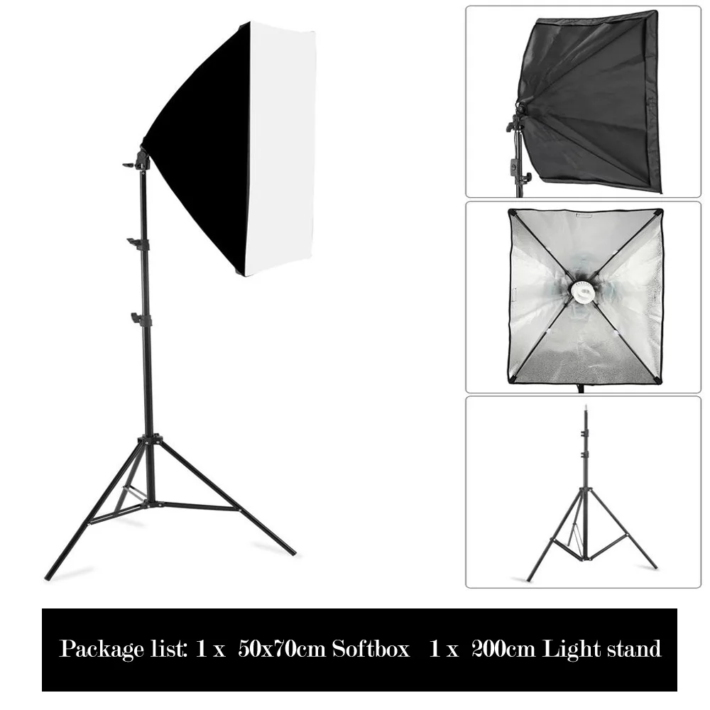 

Photo Studio 50x70cm Studio Softbox 200cm Light Stand Portable Softbox for carema flash PhotographyKit