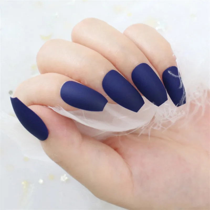 matte-m13-618 Матовый красный поддельные ногти короткая форма гроба пластмассы Im нажмите на ногти Ложные с клеем, стикер искусственная балерина Nepnagels - Цвет: matte-m13-618