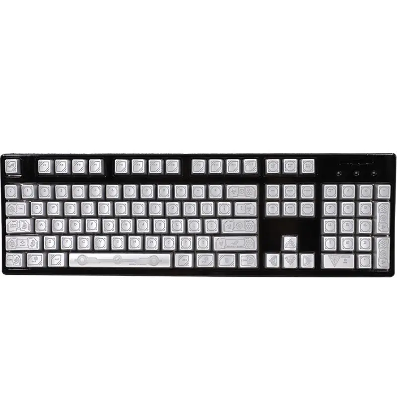 RGB 104 Keycaps ANSI Layout OEM ABS исходный код Shot с подсветкой Keycap для Cherry MX gh60 poker 87 104 механическая клавиатура - Цвет: Серебристый