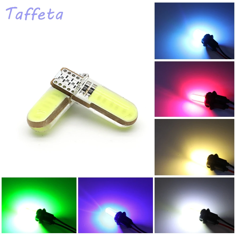 

2PCS T10 W5W 194 501 LED Car Interior Light COB Silicone Auto Signal Lamp Side Wedge Parking Bulb Car Styling 12V