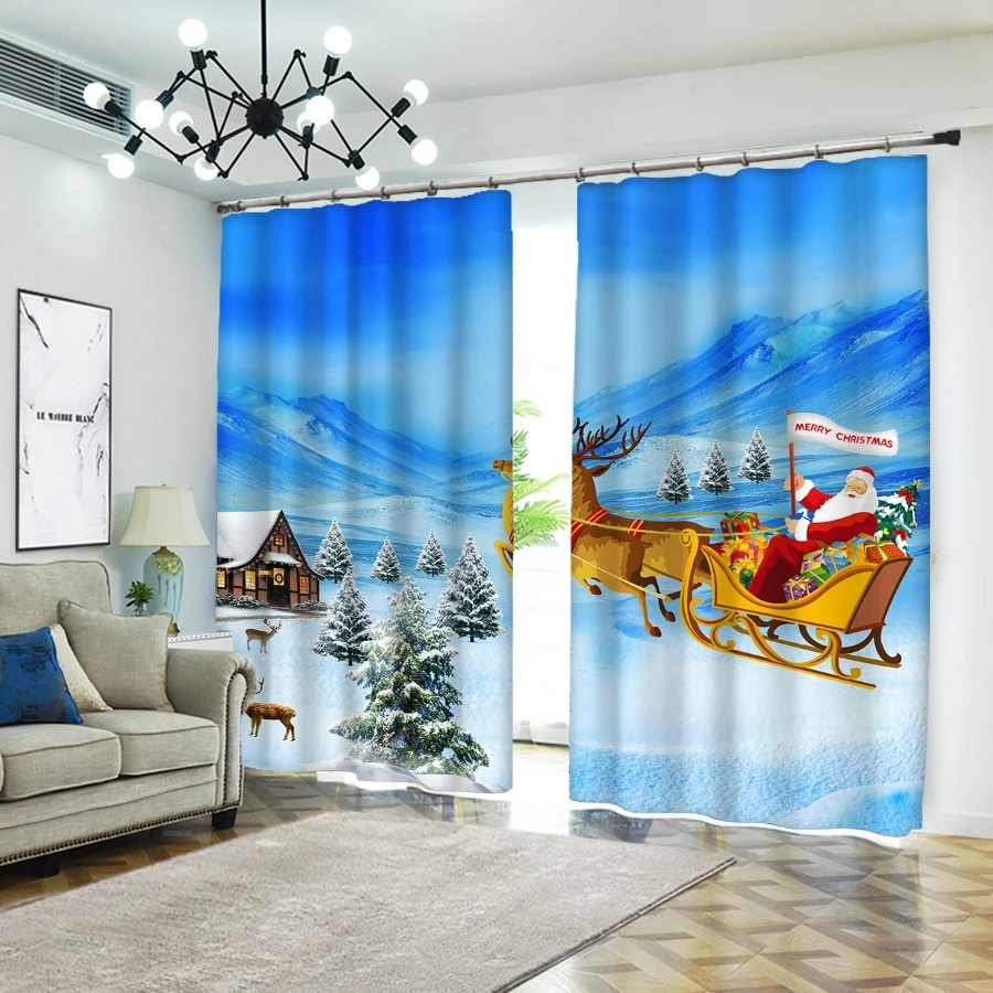 Merry Christmas шторы 3D печатные рождественские затемненные шторы с одним же фото 40*40 см наволочка в подарок