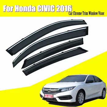 

For Honda Civic 2016 Car Sun Window Visor Rain Guard Vent Shade Accessories 4Pcs