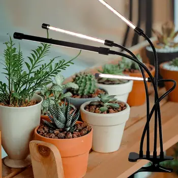 

Adjustable Brightness 360 Degree Rotatory Full Home Office Clip On 4 Heads LED Grow Light For Indoor Plants Greenhouse