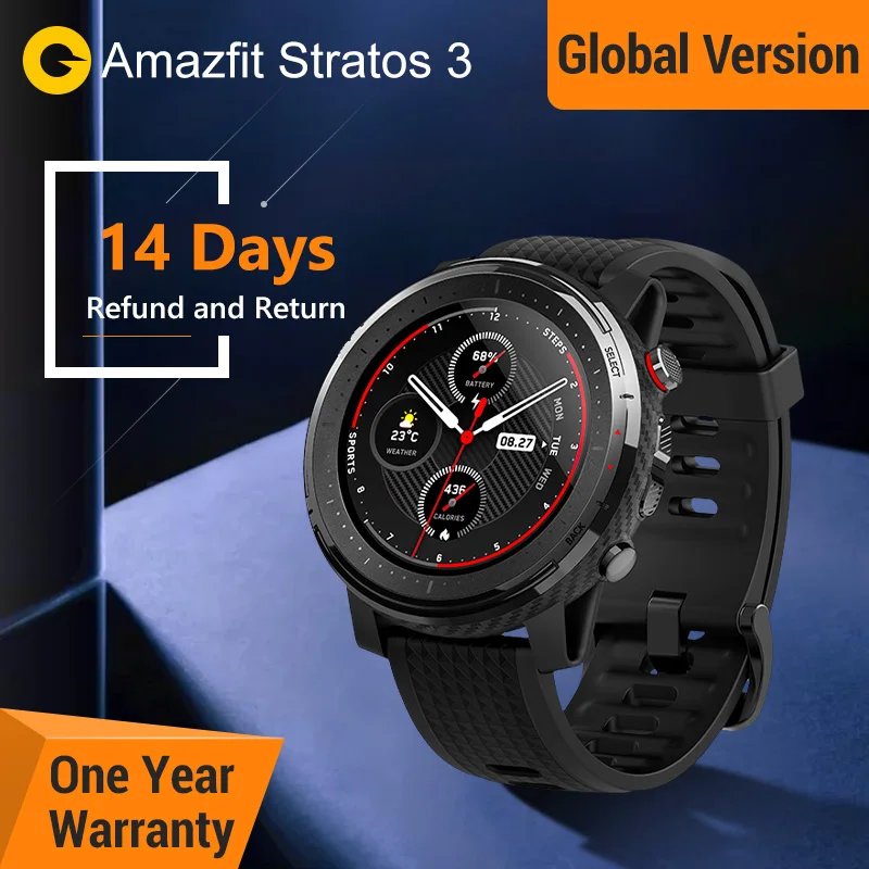 Amazfit Stratos 3 умные часы спортивные gps для мужчин и женщин сердечный ритм ГЛОНАСС Beidou