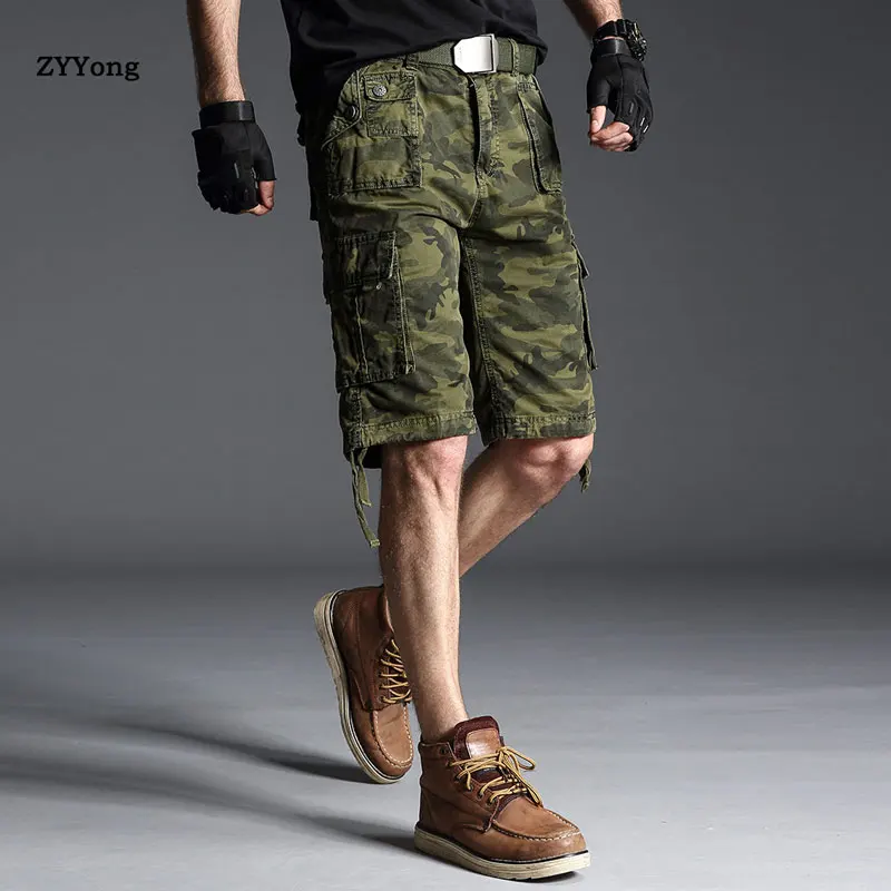 2020 Summer New Mens Casual Shorts Camouflage Camo Cargo Shorts Men Male Loose Work Shorts Military Short Pants Plus Size Beach