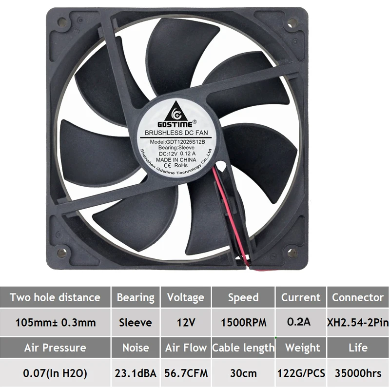 5 шт. бесщеточный вентилятор 12 в 120x120x25 мм 120 мм|brushless dc fan|dc fanlow noise |