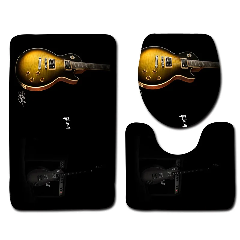 Gitar 3P набор ковриков для ванной фланелевые коврики для туалета Противоскользящие коврики для ванной комнаты