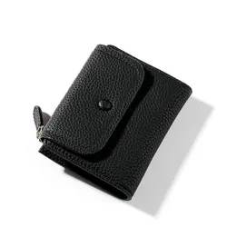 Clasp Women Small Wallet Mini Lady Coin Purse Solid Causal Girl Wallet Coin Pocket Brand Designer Short Pu Leather Women Purse