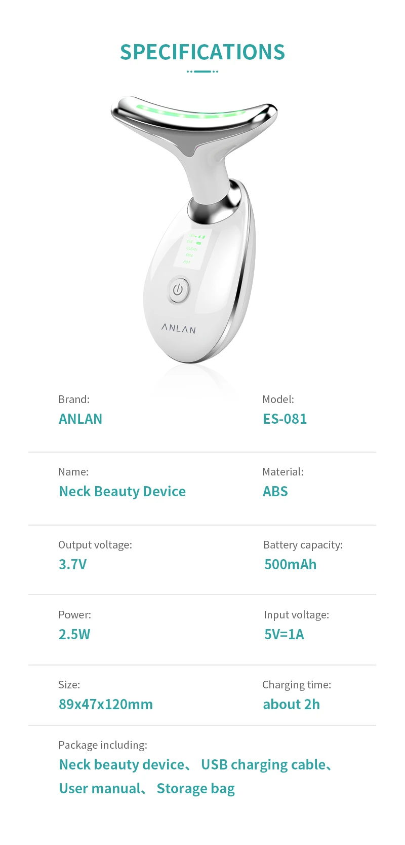Face and Neck Beauty Device ANLAN