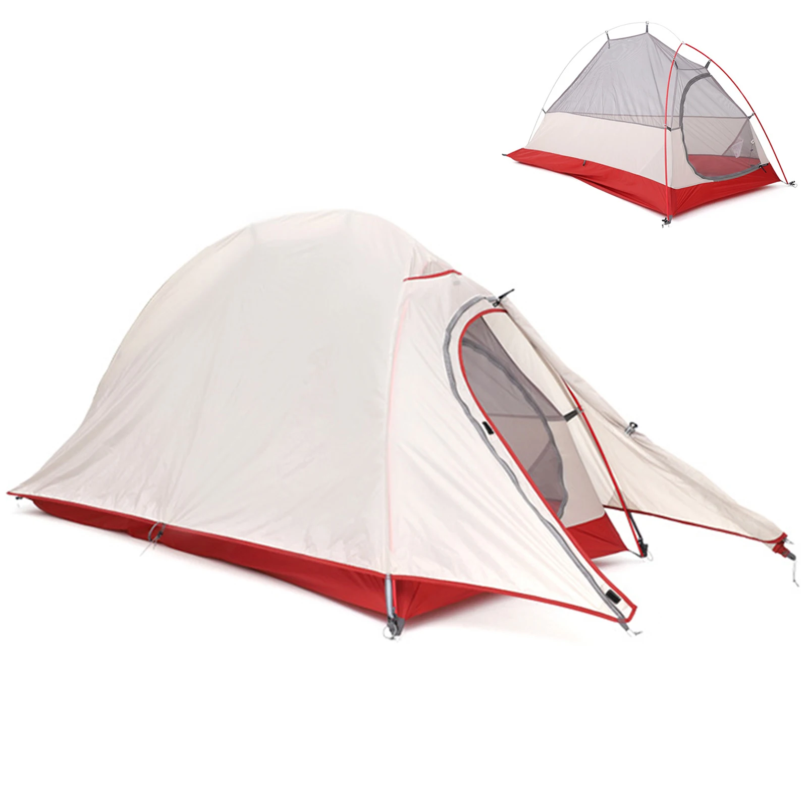 4 Season Camping Tent Double Layers Backpacking Aluminum Rod Sun Shade Awning Mosquito-proof for Hiking Travel | Спорт и развлечения