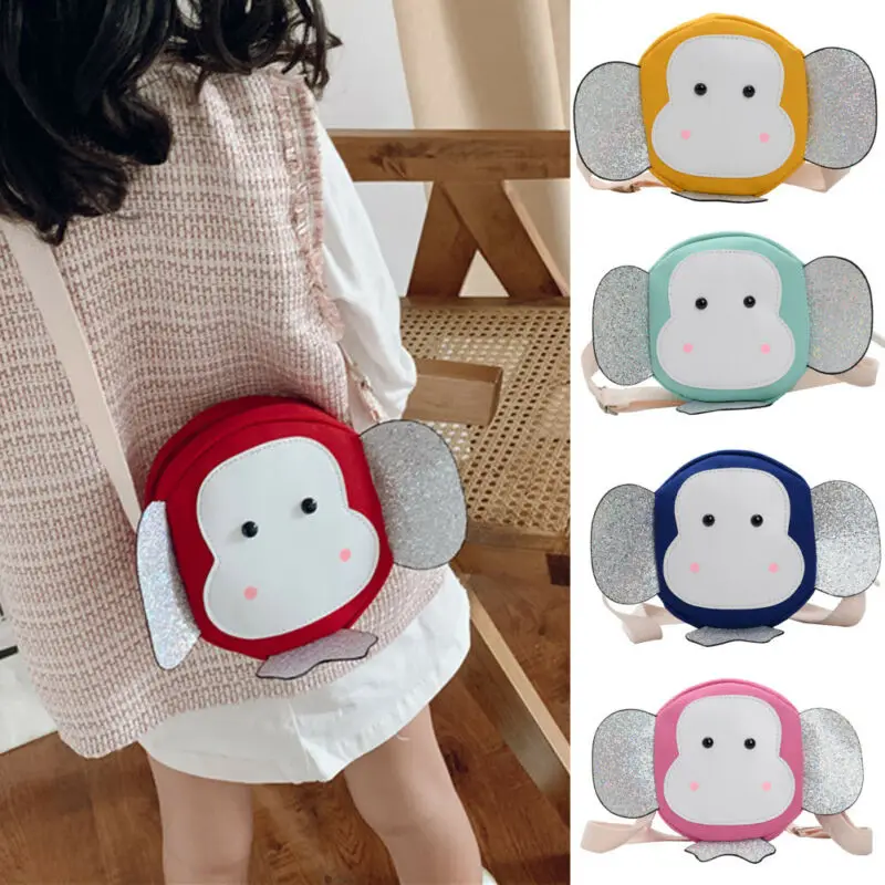 Cute Children Monkey Shape Messenger Bags Shoulder Bags Toddler's Handbags Cartoon Handbags Kids Girls Boys Mini Crossbody Bag
