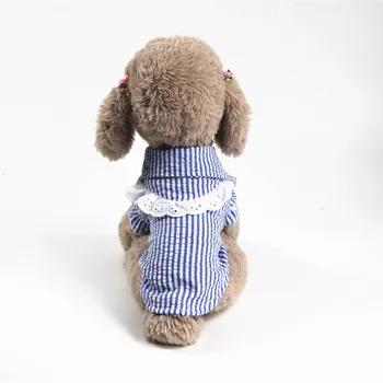 

New Spring and Summer Clothes Pet Clothes Striped Shirt Pet Dog Skirt Small Dog Teddy Cat Dog Pet Supplies
