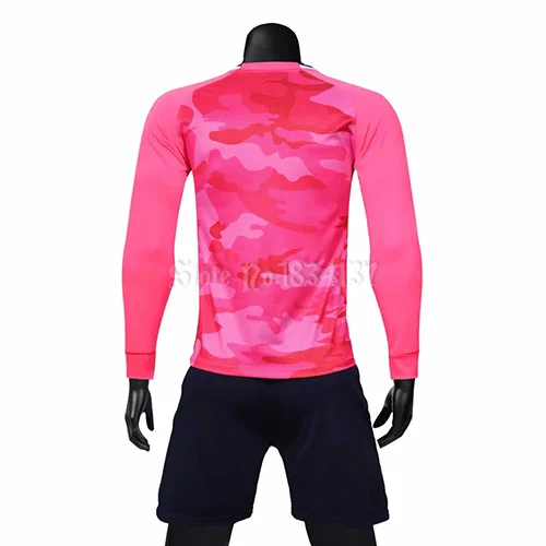 Pink Мужские футбольные майки Futbol с длинным рукавом Футбольная форма для взрослых футбольный тренировочный костюм мужской комплект спортивные комплекты новое поступление - Цвет: Pink