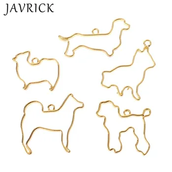 

5 Pcs/set Dog Animal Styling Crystal Epoxy Glue UV Resin Metal Border Color Retaining DIY Jewelry Making Frame