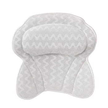 

For Relaxation Bath Pillow Neck Back Support Washable With Suction Cups Ergonomic Soft Cushion 3D Mesh Bathtub Spa Breathable