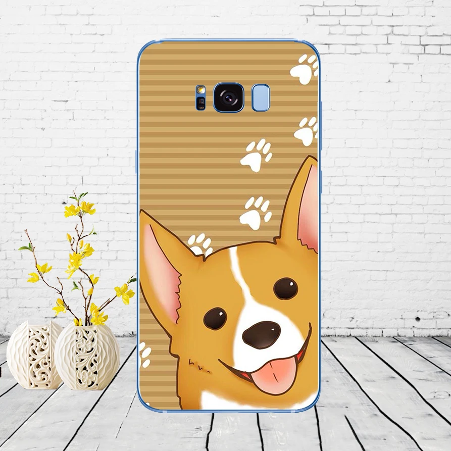 81DD супер милый щенок корги Мягкий силиконовый чехол для Samsung Galaxy S6 S7 edge S8 S9 S10 plus A70 A50 чехол