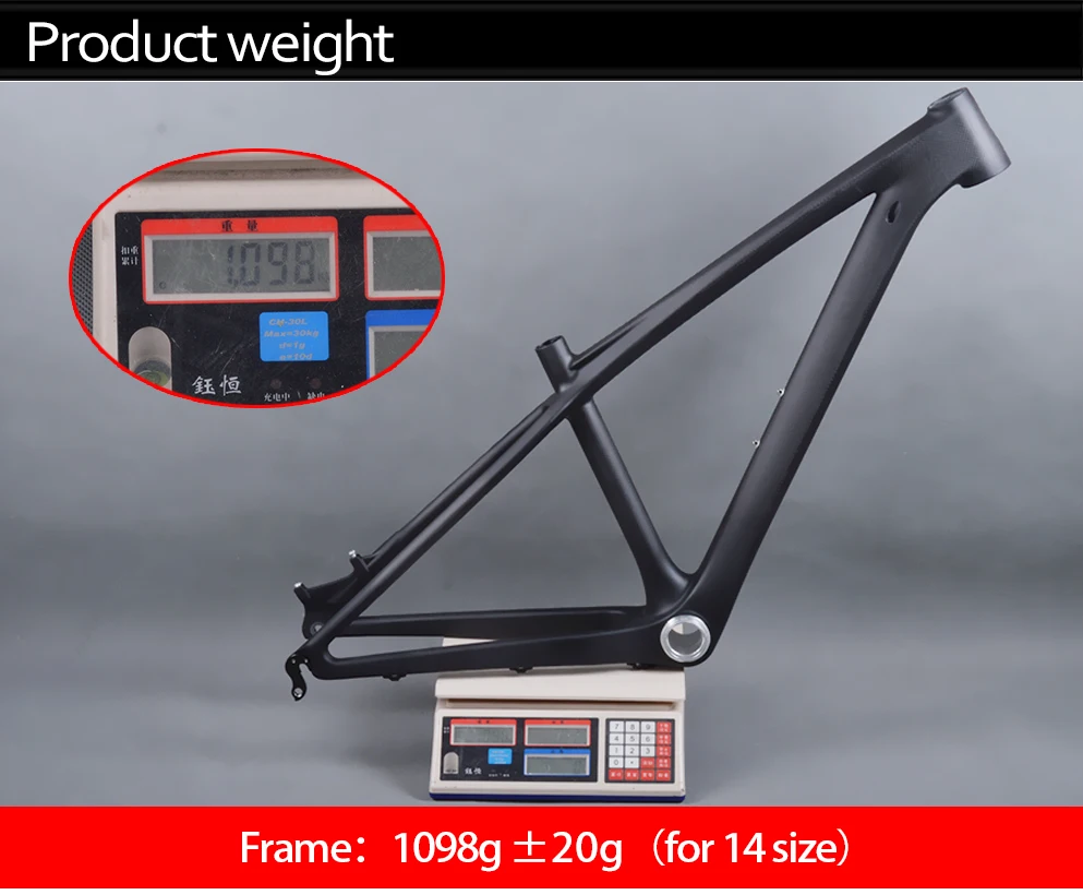 Cheap 2019 BXT 26er MTB frame 16/14inch 3K matte/glossy ultra light children bicycle frame 26 carbon kids frame + headset+clamp+BB92 18