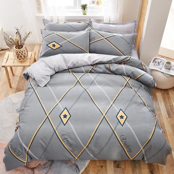 

Fashion new Geometric bedding set duvet cover + flat sheet + pillowcase High-quality Home Textile
