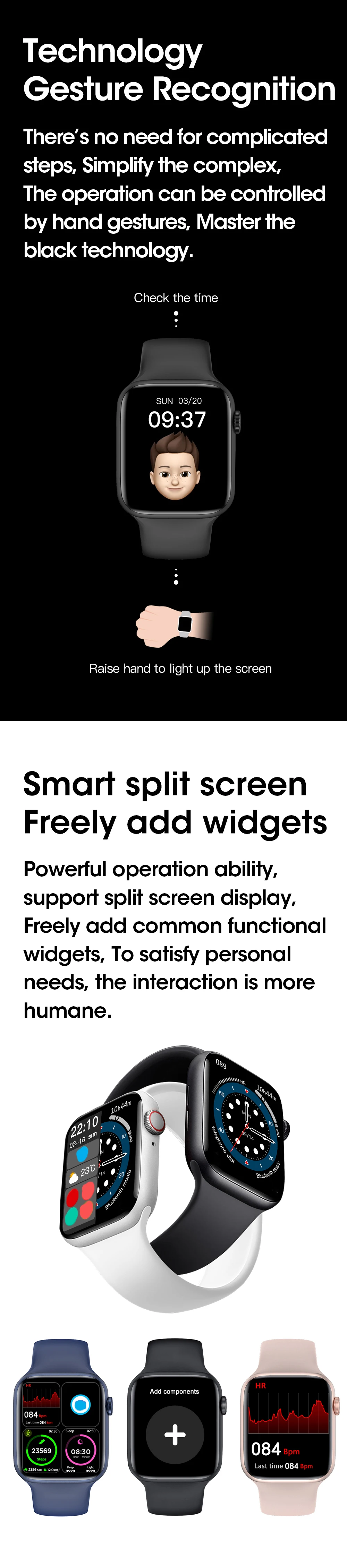 W37 Smart Watch Series 7 Bluetooth Call 1.75 Inch 320*385 IP68 Waterproof Customize Dials Face - ANKUX.COM