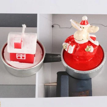 

6Pcs/set Long Lasting Christmas Tree Santa Claus Model Candle Highly Scented Relaxing Aromatherapy New Year Candle Gift for Kids