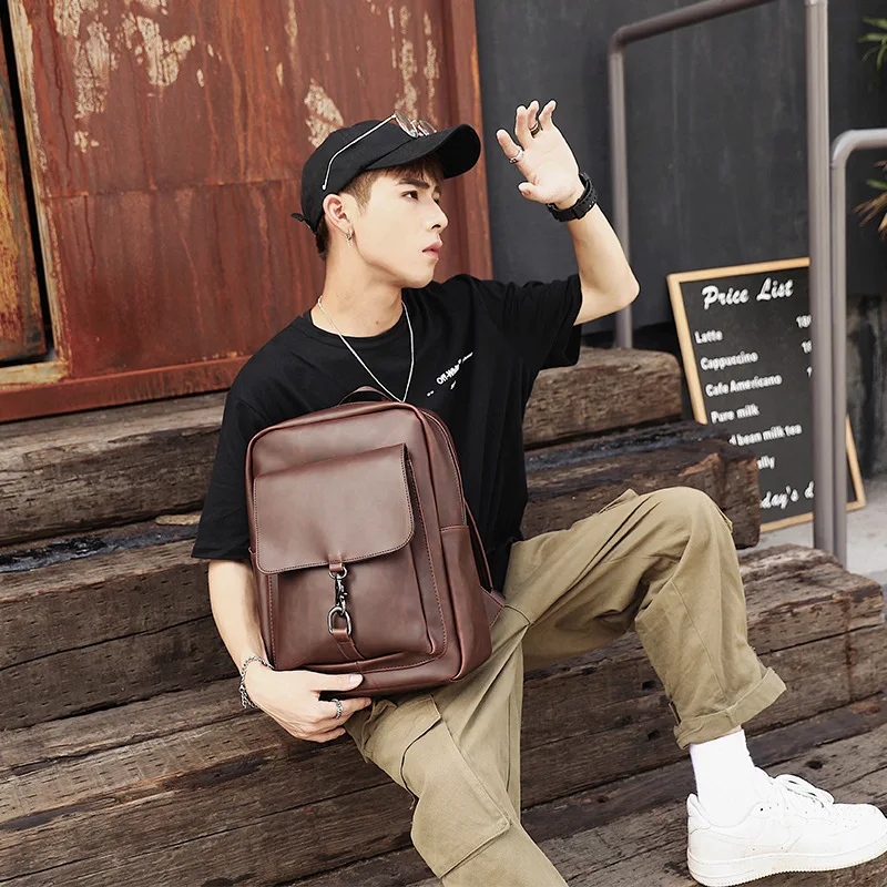 

Korean wave retro student backpack bag men and women couples bag