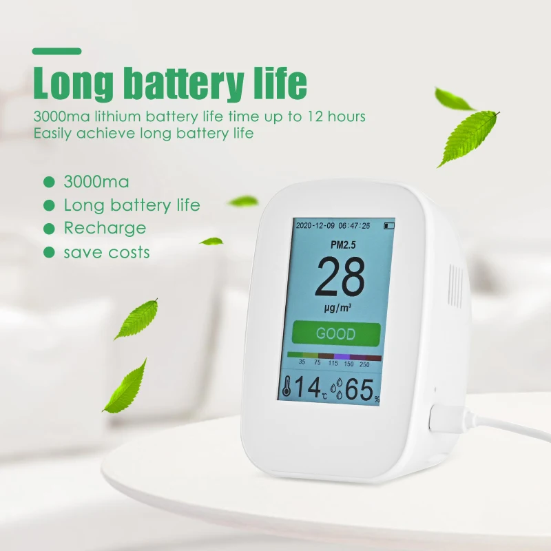 US $124.91 D9H Multifunctional Air Quality Detector Gas Detector PM25 HCHO TVOC Tester CO2 Meter Monitor Tester For Smart Home