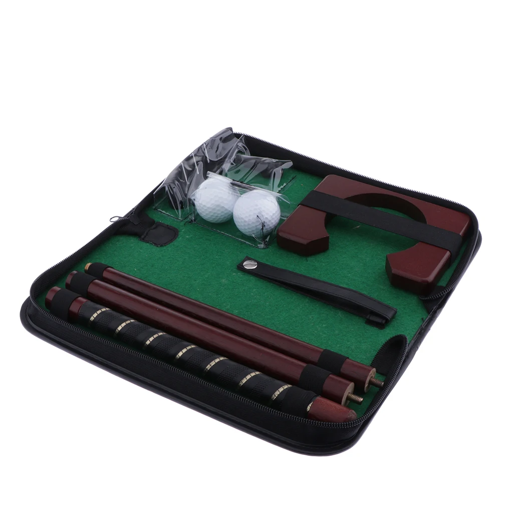 Portable Mini Golf Putter Gift Set Office Indoor Home Travel Putting Practice Tool Toys With Case Putting Training Aids Trainer