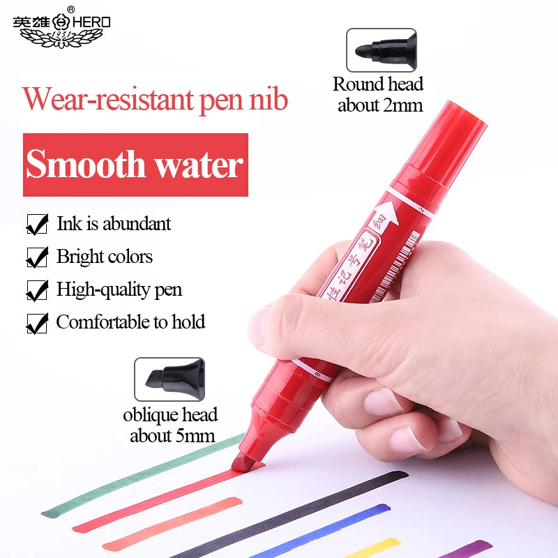 banji weibo permanent markers, waterproof, smear proof thick markers, quick  drying, black red permanent marker, great on plastic,st