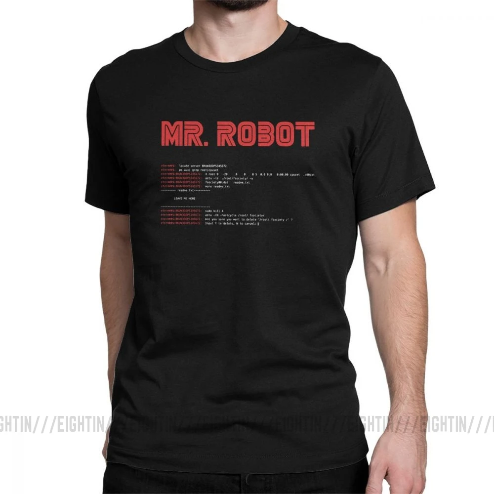 Homme Vetements Accessoires T Shirt Tv Hacking Hacker Citation Geek Monsieur Robot Fsociety Vous Etes Un 1 Ou Un 0 Ml